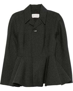 Ami Paris Peplum-Hem Virgin Wool Jacket - Black