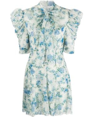 Philosophy Di Lorenzo Serafini Kleid Mit Blumen-Print - Blau