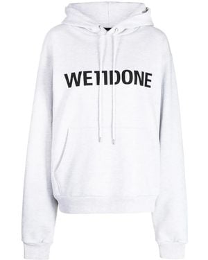 we11done Hoodie Mit Logo-Print - Weiß