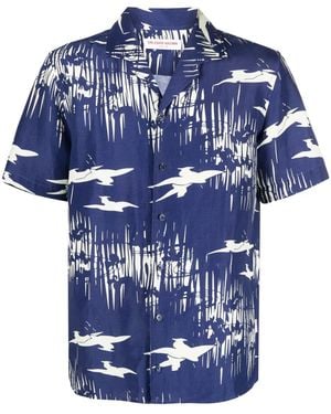 Orlebar Brown Hibbert Graphic-Print Shirt - Blue