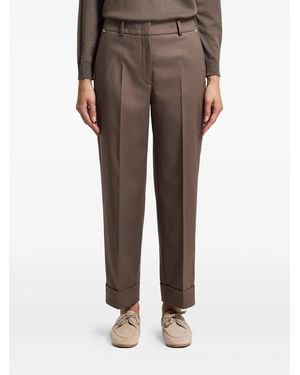 Peserico Pleat-Detail Trousers - Brown