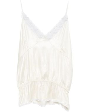 Magda Butrym Lace Ruffled Top - White
