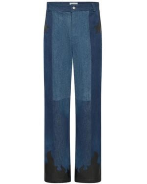 Marine Serre Wide-Leg Jeans - Blue