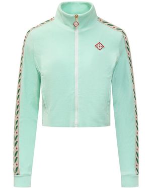 CASABLANCA Logo-Patch Cotton-Blend Sweatshirt - Green