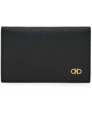 Ferragamo Micro Gancini Credit Card Holder - Black