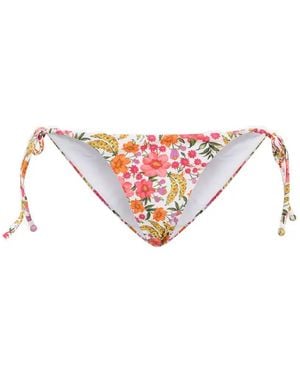 FARM Rio Banana Flowers Bikinislip Met Gestrikte Zijkant - Roze