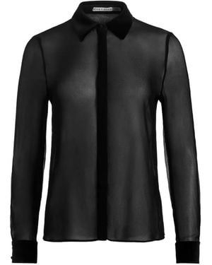 Alice + Olivia Willa Collared Long-Sleeved Shirt - Black