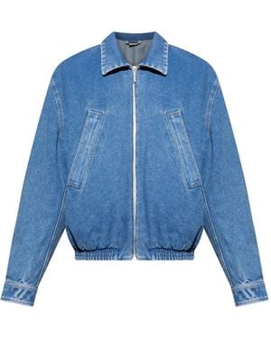 Marni Denim Logo-Print Jacket - Blue