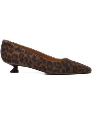 Pedro Miralles 30Mm Leopard-Print Kitten-Heel Court Shoes - Brown