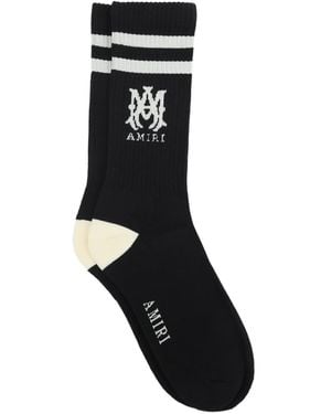Amiri Calcetines con rayas y logo - Negro