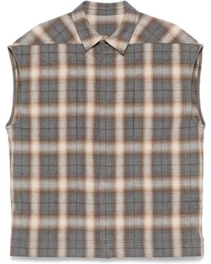 Rick Owens Jumbo Sleeveless Shirt Jacket - Gray