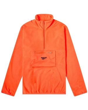 Reebok Half-Zip Fleece Sweatshirt - Orange