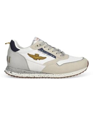 Aeronautica Militare Embroidered Trainers - White