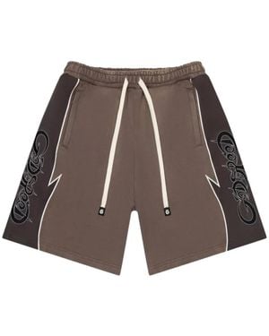 Godspeed Halftime Drawstring Graphic Track Shorts - Brown