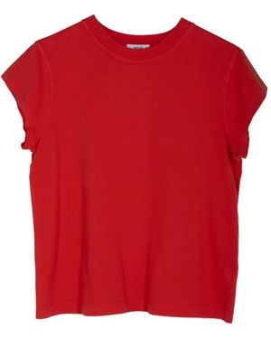 Agolde Bryce Cap-Sleeve T-Shirt - Red