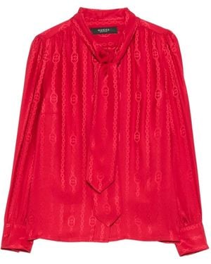 Gucci Camisa Interlocking G Con Lazo - Rojo