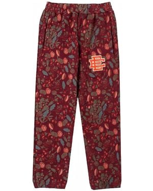 Eric Emanuel Floral-Print Logo-Detail Track Pants - Red