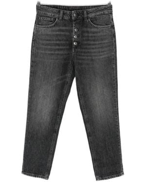 Dondup Koons Button-Fly Cropped Jeans - Grey