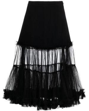 Viktor & Rolf Burst Into Blossom Tulle Skirt - Black