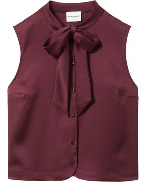 Claudie Pierlot リボンネック ノースリーブトップ - パープル