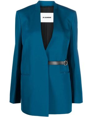 Jil Sander Tailored Virgin Wool Blazer - Blue