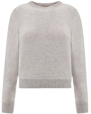 Paul & Shark Sequin-Embellished Crew-Neck Jumper - White