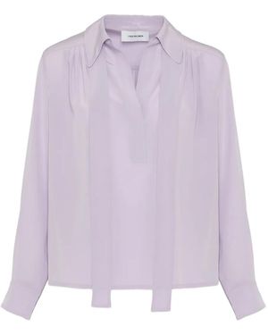 Yves Salomon Tie-Neck Blouse - Purple