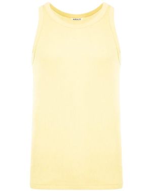 AURALEE Ribbed-Knit Tank Top - Yellow