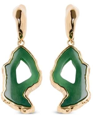 Erdem Stone-Pendant Drop Earrings - Green
