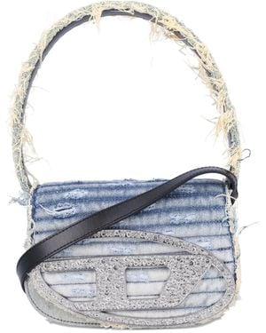DIESEL 1dr ビジュートリム デニムショルダーバッグ - ブルー