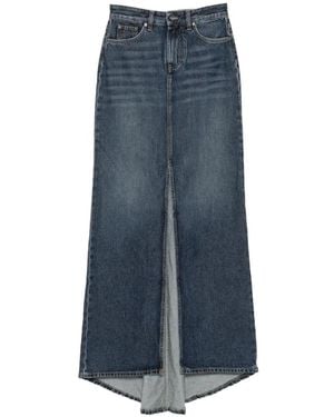 Liu Jo Gonna Lunga Denim Con Spacco - Blu