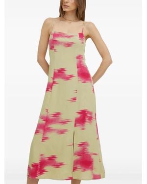 Samsøe & Samsøe Button Print Midi Dress - White