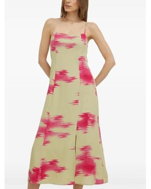 Samsøe & Samsøe Button Print Midi Dress - White