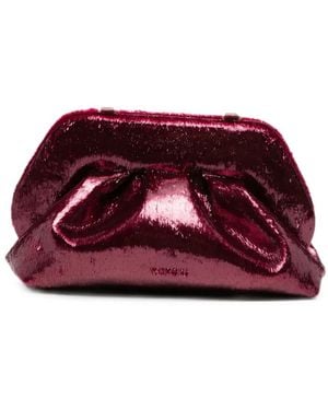 THEMOIRÈ Metallic-Effect Gathered Clutch Bag