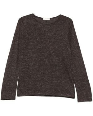 The Row Nile Long-Sleeve Round-Neck Top - Brown