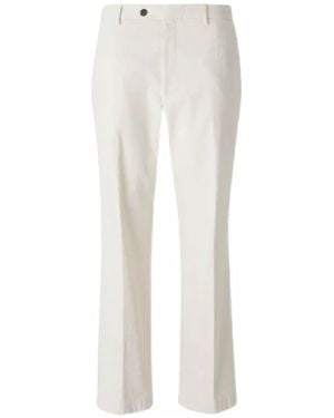 Berwich Santa Lucano Pressed-Crease Straight-Leg Trousers - White