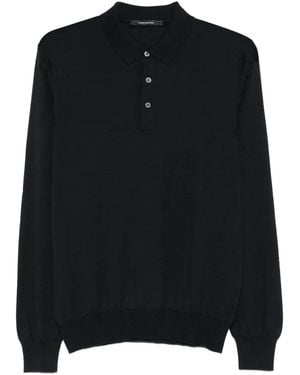 Tagliatore Pablo Long-Sleeve Polo Shirt - Black