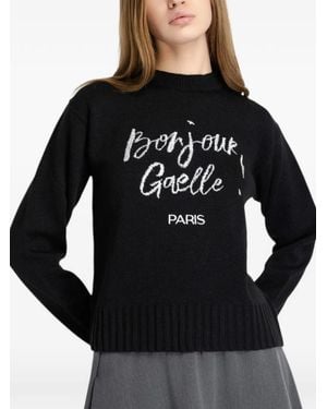 Gaelle エンブロイダリー セーター - ブラック