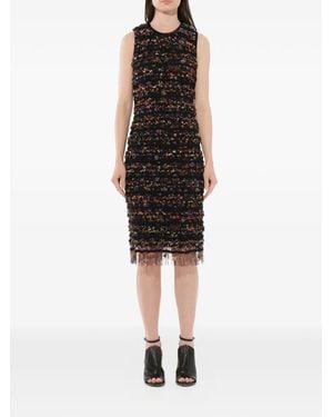 Givenchy Ruched Mesh Shift Dress - Black