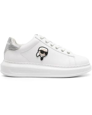 KARL LAGERFELD K/Ikonik Kapri Leather Trainers - White
