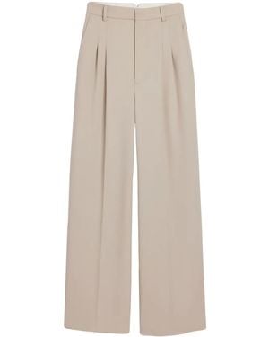 Ami Paris Wide-Leg Tailored Wool Pants - Natural