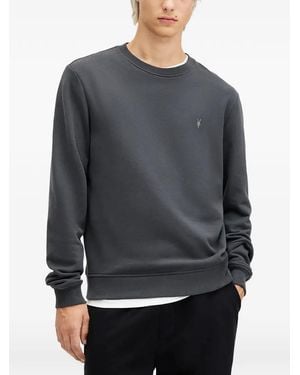 AllSaints Raven Embroidered-Detail Sweatshirt - Grey