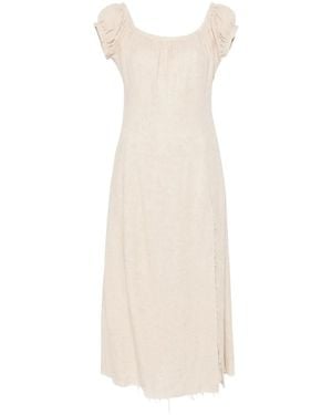 Elena Velez Frayed Midi Dress - White
