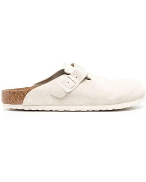 Birkenstock バックル レザースリッポン - ホワイト