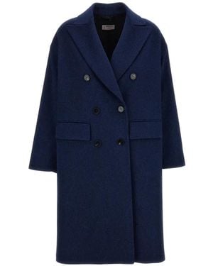 Alberto Biani Double-Breasted Coat - Blue