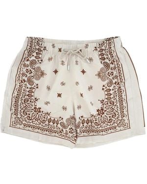 Mc2 Saint Barth Placed-Print Drawstring Swim Shorts - Natural