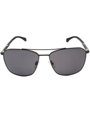 BOSS Pilot-Frame Metal Sunglasses - Gray
