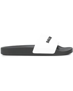 Balenciaga Chanclas Con Logo Estampado - Blanco