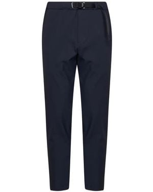White Sand Belted Straight-Leg Pants - Blue