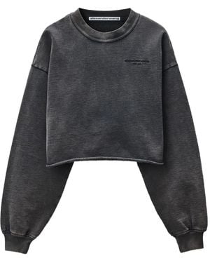 Alexander Wang クロップド スウェットシャツ - ブラック